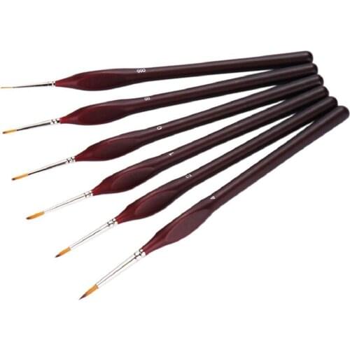 PPYY NEW -6-Piece Fine Paintbrushes - Detail Paint Brush Set - For Acrylic, Watercolor, Oil