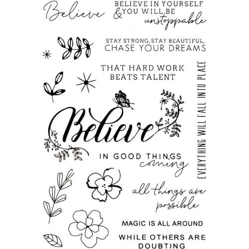 Clear Stamps Believe In Yourself In Good Scrapbooking Material HOOK Photo Cards Account Rubber Stamper Transparent Stamp Sellos