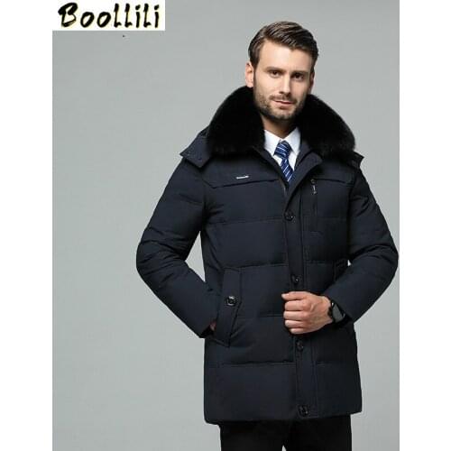 Boollili Mnes Down Jacket Long Winter Coat Duck Down Coats Warm Plus Size Puffer Jacket Men Feather Doudoune Homme