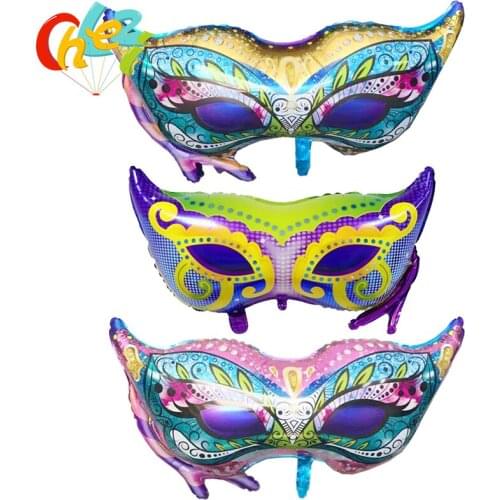 3Pcs Dance Mask Foil Balloons Happy Birthday Party Decor Helium Globos Wedding Anniversary Party Decorations Shower Photo props