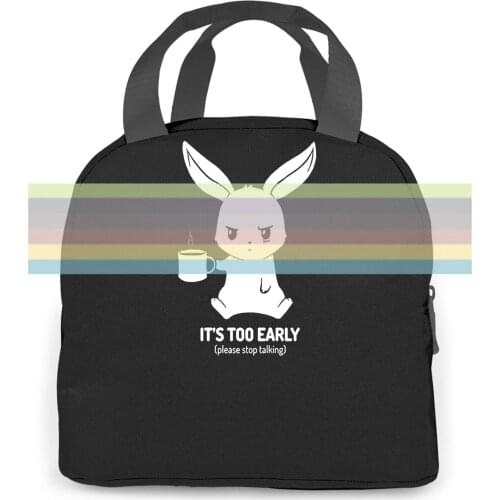 Its Too Early Please Talking Tracksuit Grunge Femme Print for Punk women men Portable insulated lunch bag adult