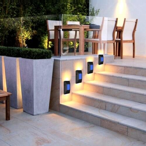 Solar LED Wall Lamp 6 LED Up And Down Lighting Stair Light Outdoor Landscape Decorative Lamp For Courtyard Corner Ladder Balcony