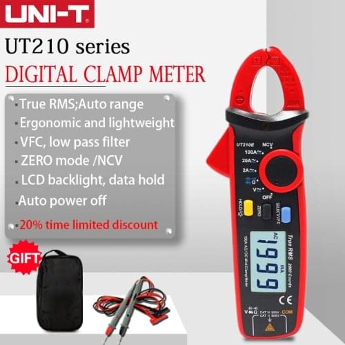 UNI-T uni t mini braçadeira medidor ut210e digital verdadeiro rms ac/dc tensão atual tester vfc capacitância não contato multíme