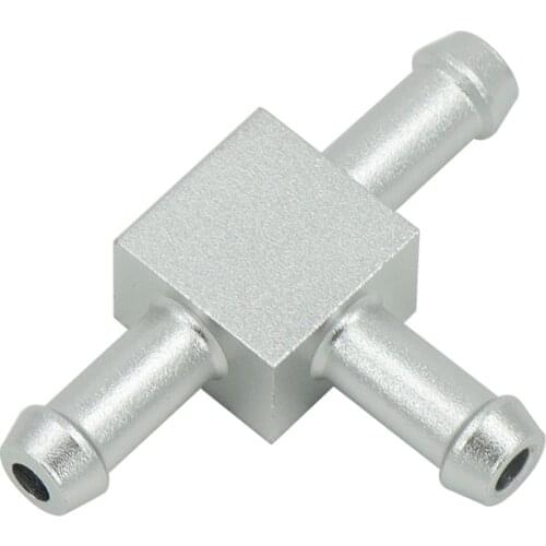 Universal Aluminum Alloy 6mm 3 Way T Tubing Tee Vacuum Connector water air pipe Joiner Silver color