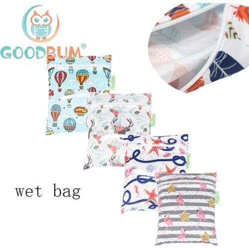 Goodbum Small Size Wet Dry Bag Baby Diaper Nappy Bag Waterproof Swimmer Retail 22cmx18cm With Single Zippered Wet Bag