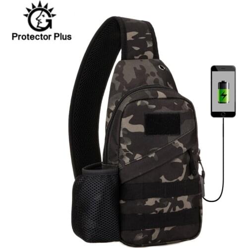 Military Tactical Waist Bags USB Charging Shoulder Bag Molle Nylon Tactics Bags Chest Pack Crossbody Bag Army bolsa New XA984WD