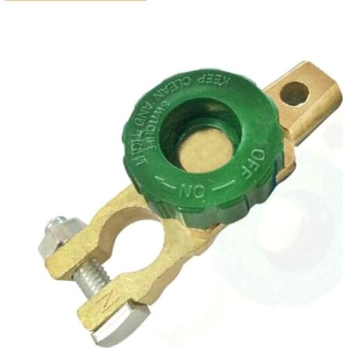 1PC 17MM Zinc Alloy Copper Battery Car Power Switch with Green Knob 100A Battery Pile Head