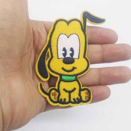 Cartoon Yellow Puppy Dog Iron On Patch Embroidered Clothes Patch For Clothing Clothes Stickers Garment Paw Apparel Accessories
