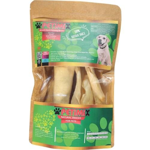 Mixed Hard Chewing Bones Dog Treats Dental Care 170g (Beef Ear, Beef Headskin, OxTail, Lamb Feet)