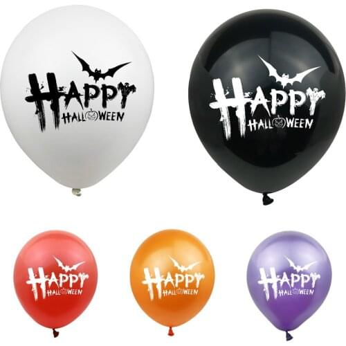 ZLJQ 10pcs Happy Halloween Balloons Party Decorations 12inch Letters Switch Pumpkin Air Helium Balloon Birthday Decor Supplies