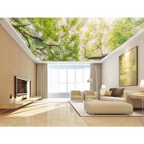 3D ceiling custom wall papers home decor 3d Forest sunshine ceiling wall papers home decor 3d sky ceiling wallpaper