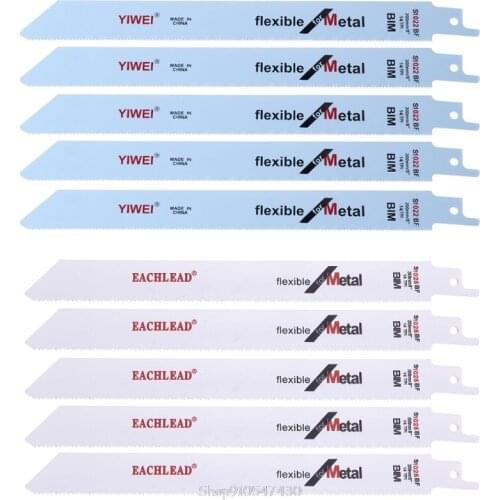 5 Pcs S1022BF BIM 202mm 8\" Reciprocating Sabre Saw Blades Set Flexible For Metal N04 20 Dropship
