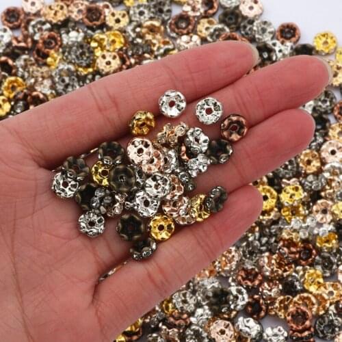 50pcs 4 6 8 10mm Wave Rhinestone Rondelle Crystal Round Loose Spacer Beads for Jewelry Making DIY Bracelet Necklace Accessories