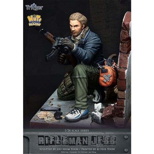 75mm Rifleman Jess Soldier Resin Figure 1/24 Scale Model Figure Resin Kit Colorless Self-Assembled Toy