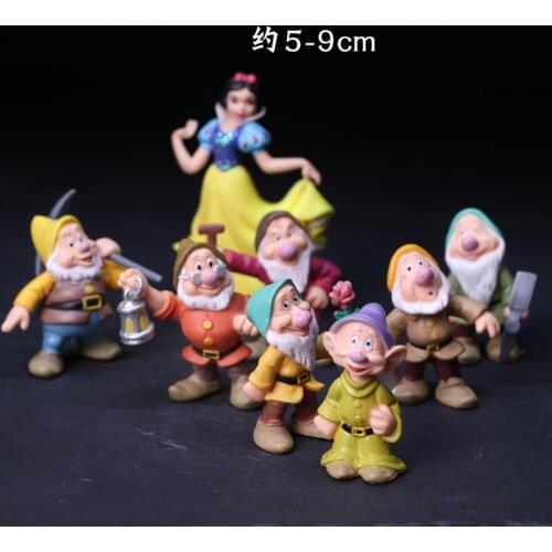 8pcs/lot Cosplay Snow White Princess and the Seven Dwarfs PVC Action Figure Model Doll Toys