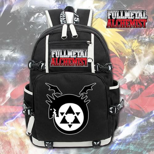 Anime Fullmetal Alchemist Backpack Knapsack Packsack Travel School Otaku Bags