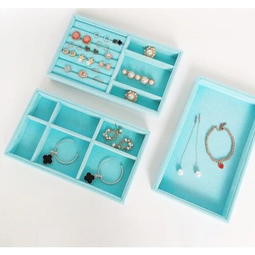 New Drawer Velvet Jewelry Storage Tray Ring Bracelet Gift Box Jewellery Organizer Earring Holder Small Size Fit Most Room Space