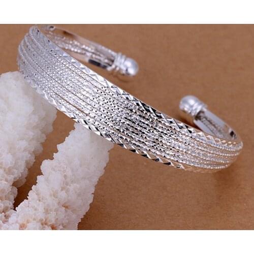 Free shipping 925 jewelry silver plated jewelry bangle fine fashion bracelet bangle wholesale and retail SMTB145