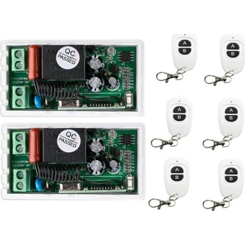 220 v 1 ch RF wireless remote control switch 2 receiver+6 transmitter Simple connection self-lock