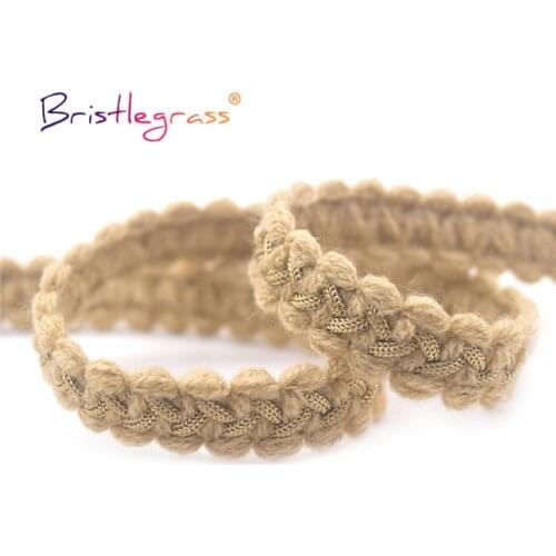 BRISTLEGRASS 5 10 Yard 5/8" 15mm Vintage Woolen Braided Crochet Lace Trims Macrames Ribbons Headband Pillow Costume Sewing Craft