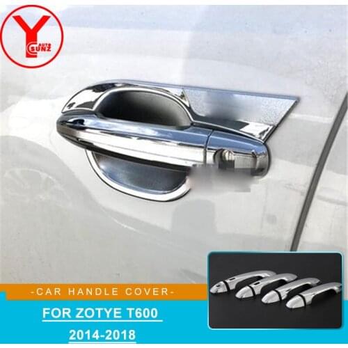 For Zotye T600 2014-2018 ABS Car Styling Chrome Car Door Handle Cup Bowl Door handle Protective covering Cover Trim YCSUNZ