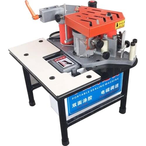 FC1001S Edge Banding Machine Portable Two-sided Gluing Edge Bander speed controllable Woodworking Edge Banding Machine 220V 750W
