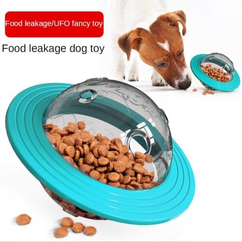 Flying Saucer Dog Game Flying Discs Toys Cat Chew Leaking Slow Food Feeder IQ Training Toy Anti Choke Puzzle Dogs Ball Puppy