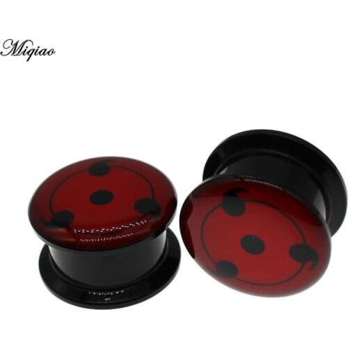 Miqiao 2pcs Fashionable Explosion Style Acrylic Tunnel Ear Expander 6mm-25mm Exquisite Body Piercing Jewelry