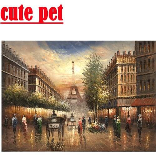 Paris A Rainy Night Mosaic diy square drill round diamond embroidery giftwallpaper Decorative painting artwork diamond painting