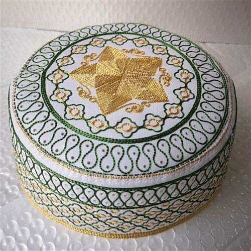 Men Islam Prayer Hats High Quality Embroidered Caps Islamic Kufi Topi Kippot Kippa Muslim Turkish Namaz Egyptian Mens Head Hats