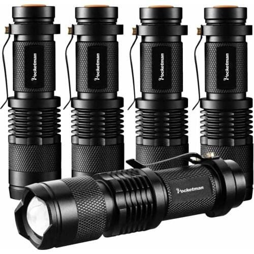 5 Pack Ultra Bright Penlight Lights Lantern Flashlight Torch Waterproof Led Bulbs Adjustable Focus Hunting, Cycling, Climbing
