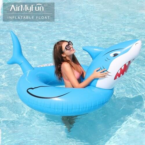 AirMyFun Inflatable Shark Gaint Pool Floats - 45 Inches Tubes for Indoor Outdoor, Kids & Adults Swim Floaties