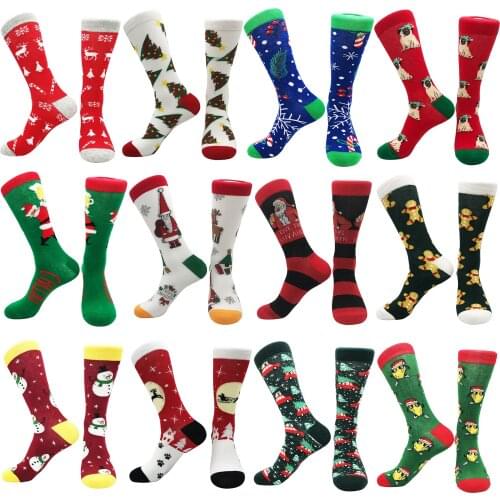 2021 new Christmas style socks men and women cotton socks personality trend cartoon couple socks neutral