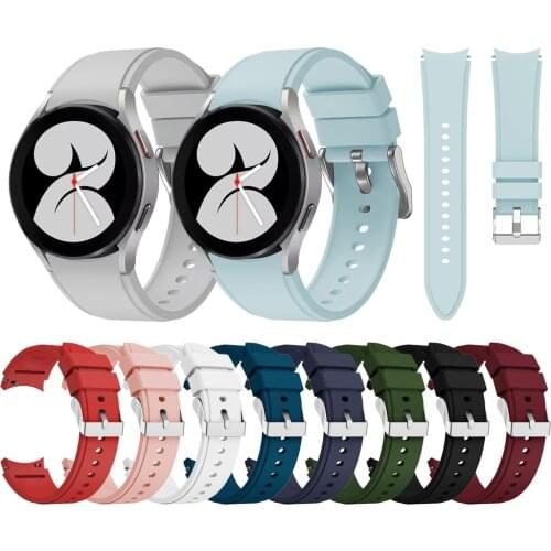 Curved End Silicone Band For Samsung Galaxy Watch 4 classic 46mm 42mm Strap For Galaxy Watch4 44mm 40mm Replacement Watchbands