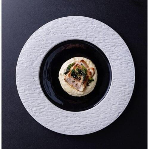 Hei grid plate Nordic western plate European ceramic steak plate flat plate creative restaurant dish plate