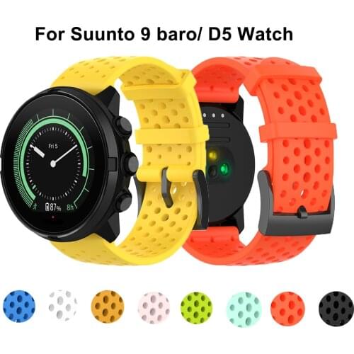 Silicone Watchband Strap for Suunto Spartan Sport/Sport wrist hr for Suunto 7 9 baro/ D5 Watch 24mm Replacement Sport Bracelet
