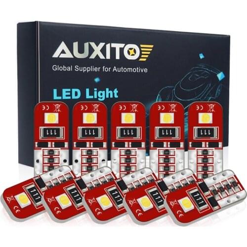 10PCS W5W 3030 SMD Canbus Car T10 LED 194 168 Wedge Replacement Reverse Instrument Panel Lamp White 6000K Car Clearance Lights