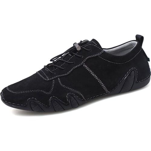 Fashion Men Genuine Leather Shoes Men Loafers Suede Men All season Shoes Outdoor comfortable Shoes Fashion Sneakers
