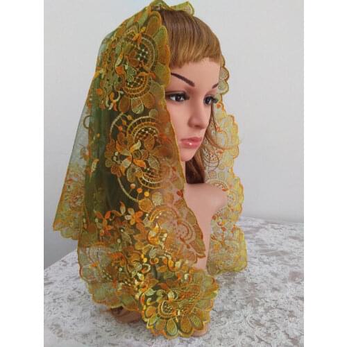 Embroidery Lady Head Covering Church Catholic Veil Spanish Lace Mantilla