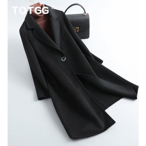 High end double-sided woolen coat womens middle and long 2021 spring and autumn new zero cashmere fashion casual woolen coat