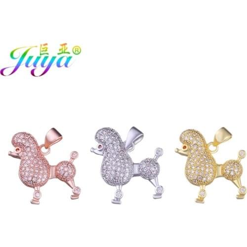 Juya 5 Pieces Wholesale Jewelry Charms Gold/Rose Gold Pet Cat Dog Charms Pendant For Women Kids DIY Jewelry Making