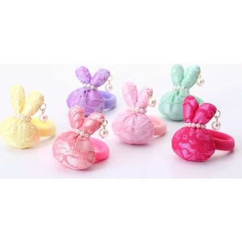 New Jewelry wholesale hair accessories for children hairpin cartoon rabbit pearl cloth hairpin duckbill clip