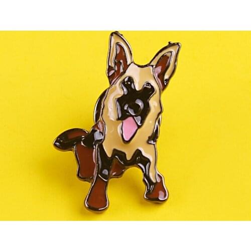 Loyal Alsatian Dog Brooch Badges for Backpack Wolfdog Badge Collar Enamel Pins Clothes Lapel Pin Badges for Clothes Jewelry Gift