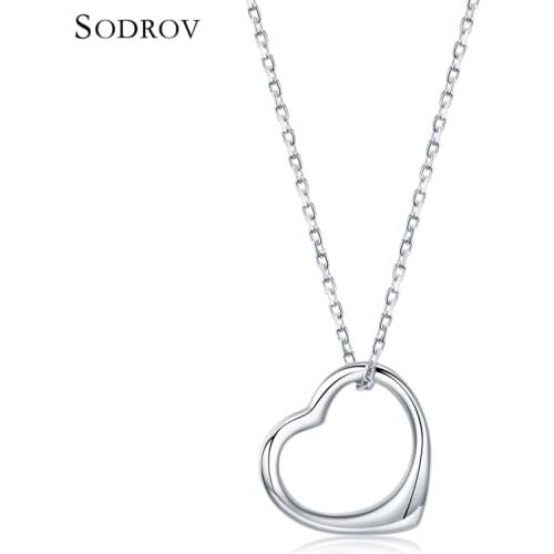 100% Authentic 925 Sterling Silver Classic Heart Pendant Necklaces Women Fashion Jewelry Engage joyas de plata 925 Gift N009