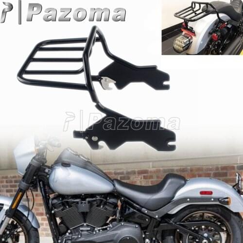1X Black Steel Rear Carrier Support Shelf Motorcycle Luggage Racks for Harley Sport Glide FLSB Low Rider S FXLRS FXLR 2018-Later