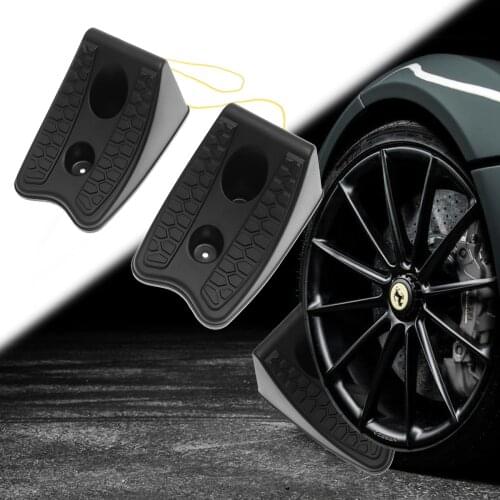 2PCS Wheel Chocks High Quality Skid Resist Rubber High Strength Car Stopper For Car SUV Truck Car Wheel Rubber Stop Slider Block