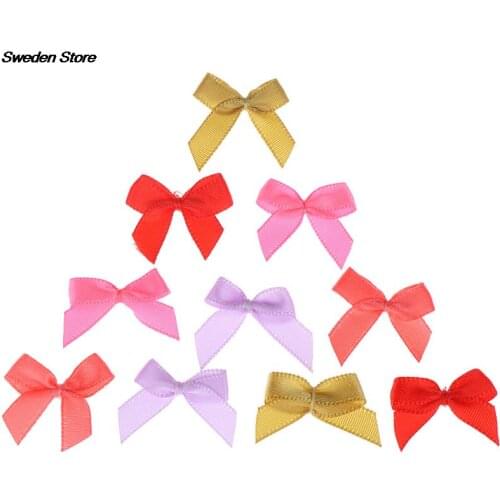 20Pcs DIY Craft Decoration Cute Handmade Small size Polyester Satin ribbon Bow Flower