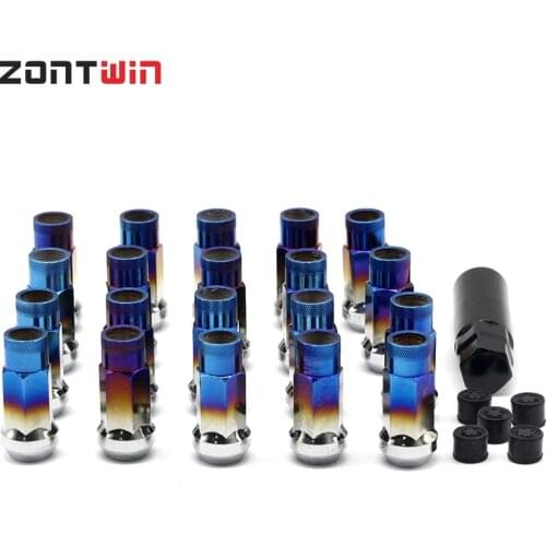 20Pieces M12X1.5 12x1.25 Universal Wheel Lug Nuts Bolts Screw With One Key For Honda for Ford for Toyota