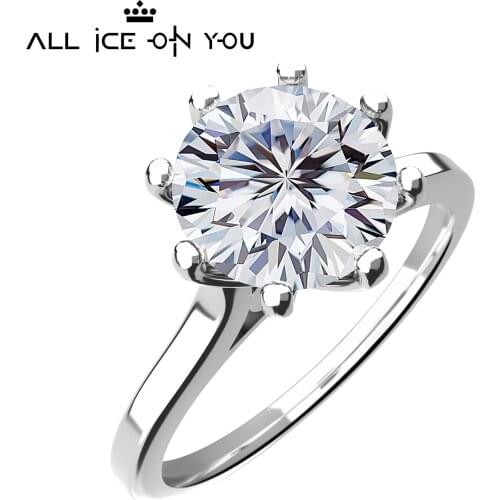 2021 Real Gold Plated Luxury 925 Sterling Silver 1ct D Color Moissanite VVS1 Jewelry Wedding Diamond Stud 8 Claw Ring Women Gift