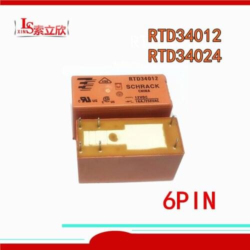 5PCS/LOT 100%Original New Relay RTD34005F RTD34012 RTD34024 5V 12V 24V 16A 6PIN